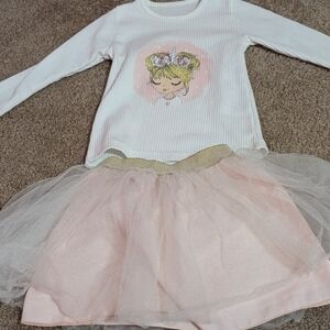 Kids White and Pink Matching Set